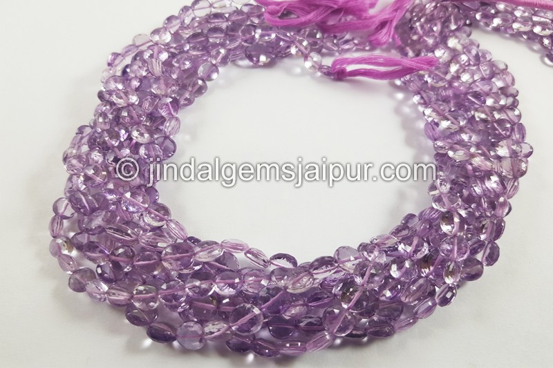 Pink Amethyst Faceted Coin Beads